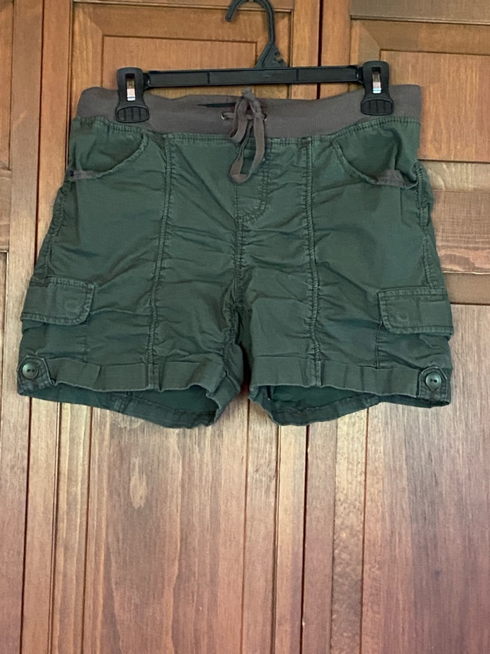 No Boundaries Utility Cargo Drawstring Shorts - Olive Green